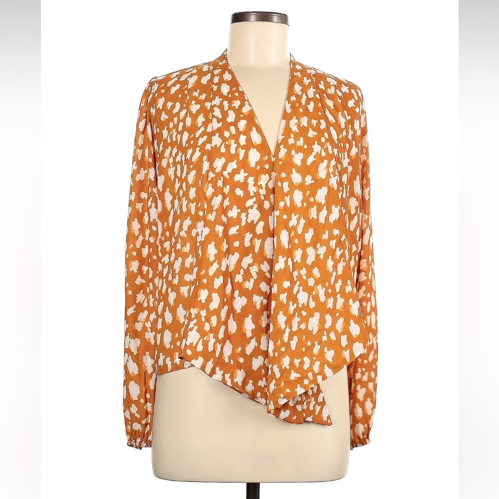 NWT RESA Orange and White Patterned Blouse